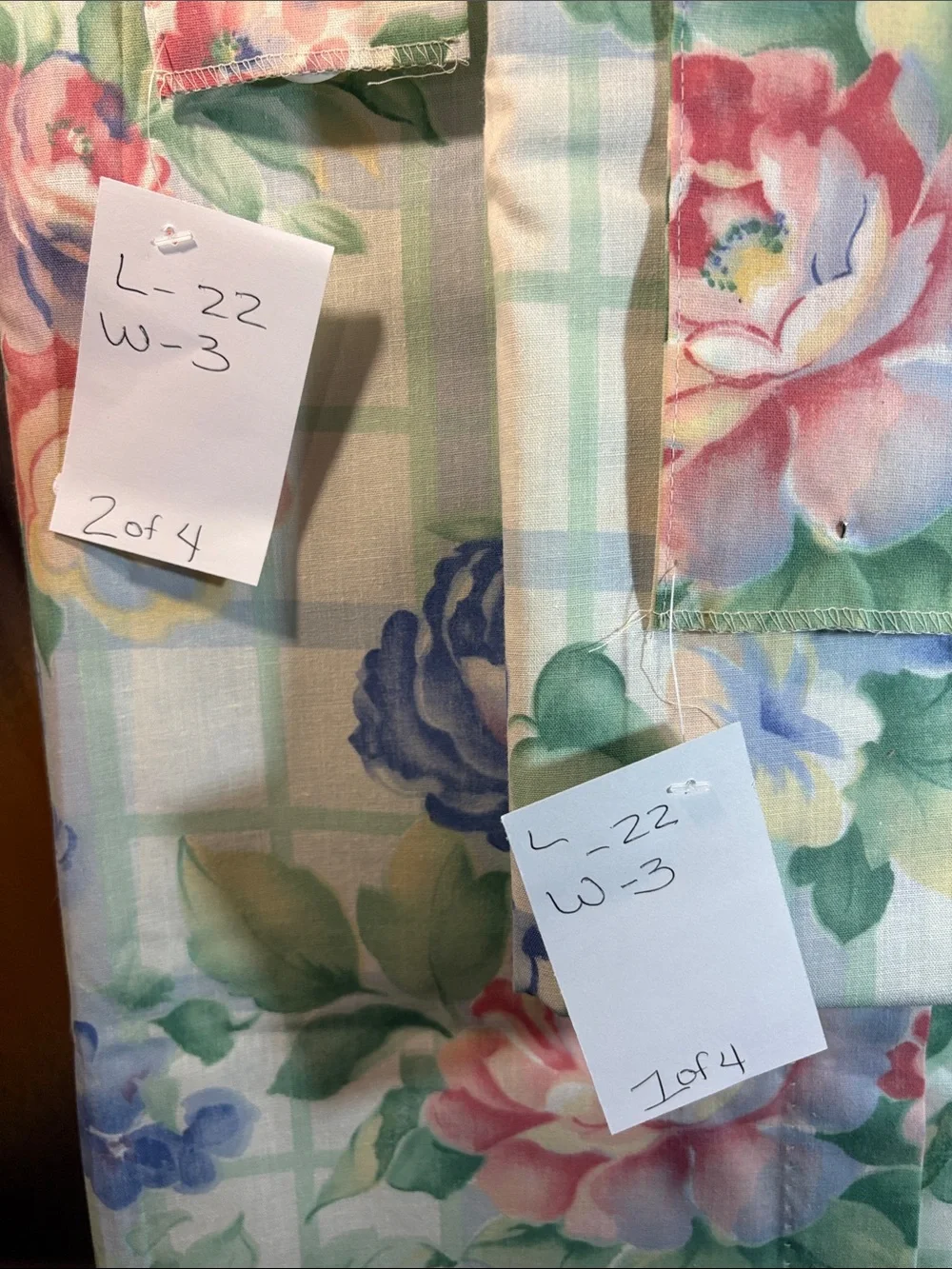 4 piece Vintage 1989 NWOT Martha Stewart Floral Pastel Curtain Soft Blue,  LL
